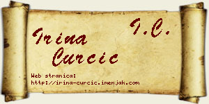 Irina Ćurčić vizit kartica